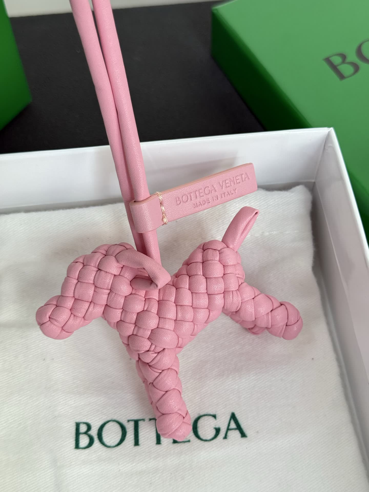 Bottega Veneta Pink Leather Horse Charm